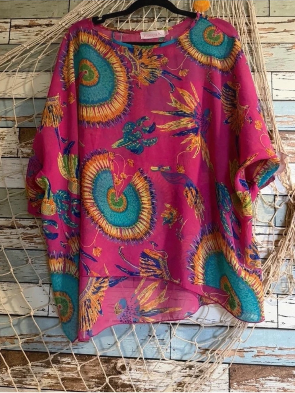Allegra K Chiffon Brightly Colored Flowy Tunic